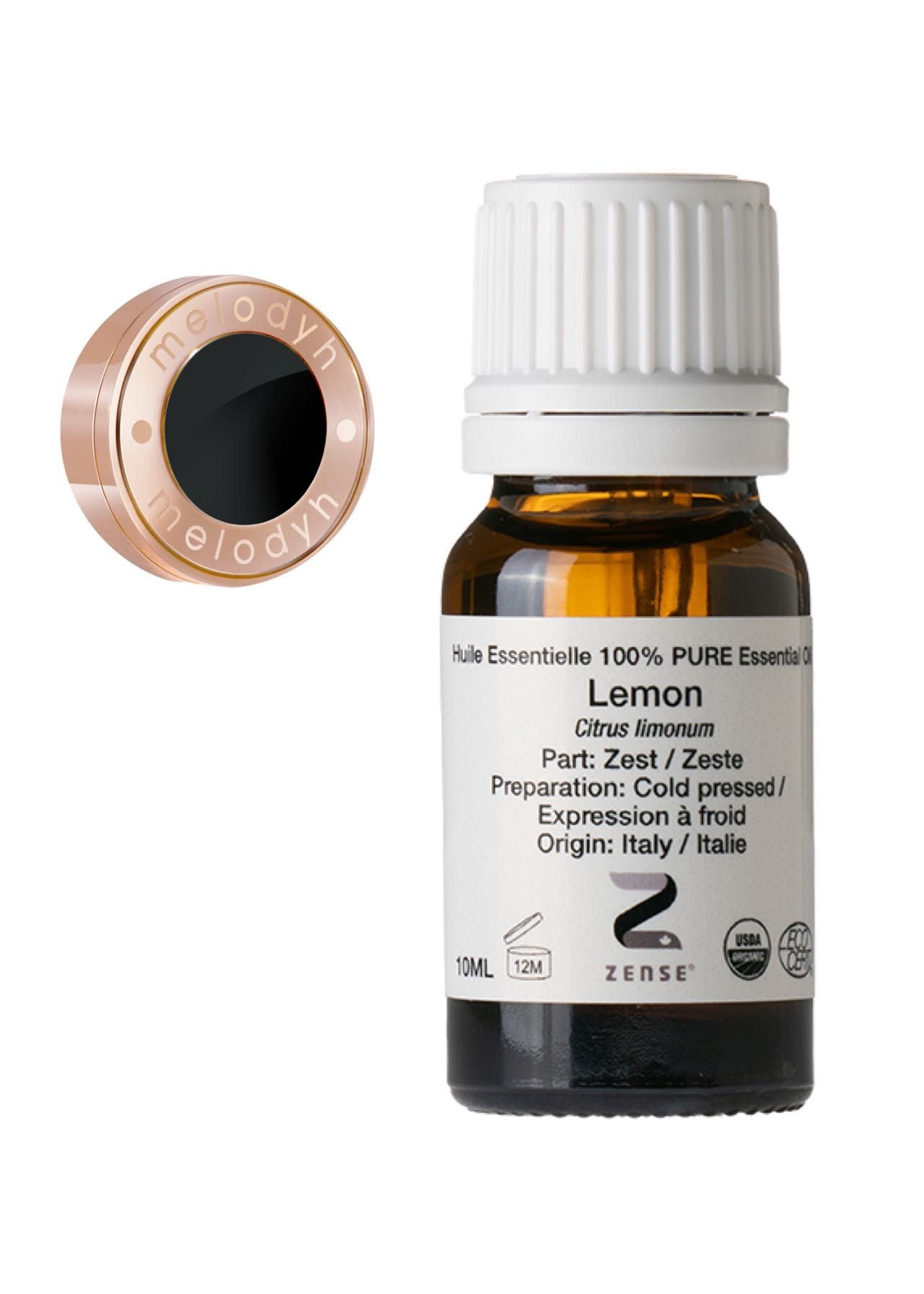 Organic Lemon Essential Oil with Mask Diffuser Clip Kit